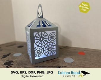 Spider Web Lantern SVG: Halloween Paper Craft Cut File (Digital Download)
