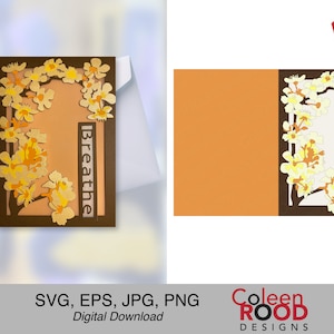 Fiore di pero, Lanterna di carta Breathe, Biglietto d'auguri, Giallo, Pera, Carta, Carte di meditazione, Primavera, Yoga, Lanterna in formato SVG, Lanterna di carta, File in formato SVG.