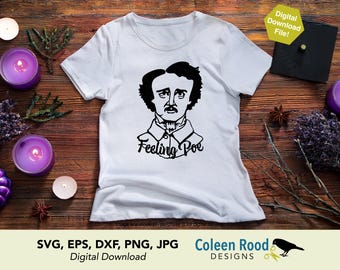 Edgar Allan Poe SVG The Raven Gothic T-Shirt Design Digital Download