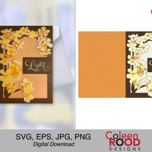 Fiore di pero, Lanterna di carte luminose, Biglietti d'auguri, Giallo, Pera, Carte in formato SVG, Carte di meditazione, Primavera, Yoga, Lanterna, Lanterna di carta, File in formato SVG