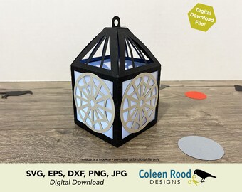 Spider Web Lantern SVG: Spooky Halloween Paper Craft (Digital Download)