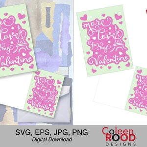 San Valentín rosa svg, Más amor svg, París San Valentín svg, París Romance svg, Amor rosa verde svg, San Valentín París, svg cricut, silueta svg