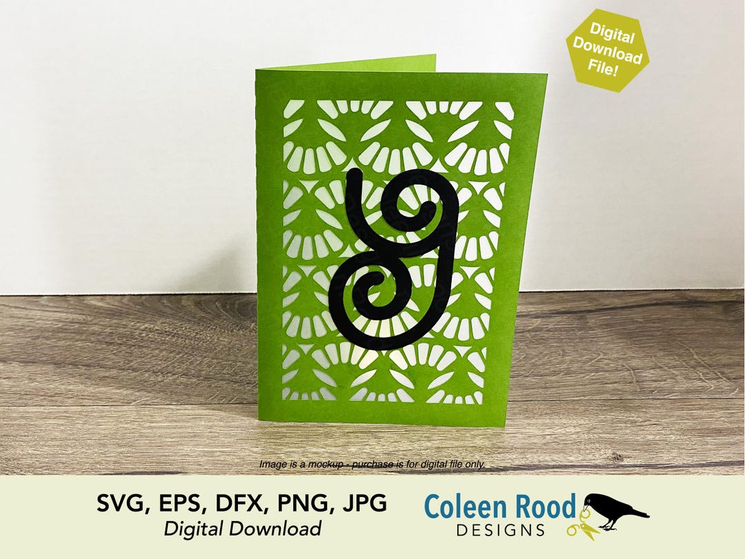 Colleen Rood Art déco monogramme « Y » lanterne carte SVG (téléchargement numérique ...