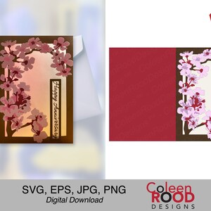 桜の記念日カード、ピンク、桜、春 svg、花カード、紙の記念日、桜、ランタン、提灯、ファイル svg
