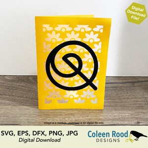 Tarjeta de felicitación, tarjeta con monograma, tarjeta con la letra Q, tarjeta Art Déco, tarjeta de cumpleaños, tarjeta de papel apilado, tarjeta de linterna, linterna de papel, corte 3D, archivo SVG