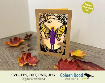 Fairy Mushroom Card SVG: Layered Woodland Paper Craft (Digital Download)