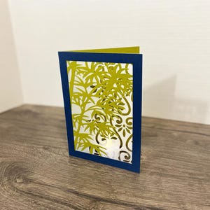 Bambublomma lykta kort SVG 5x7 lager kartong gratulationskort Bambu lykta kort vellum glöd kort SVG silhuett Cricut klippfil
