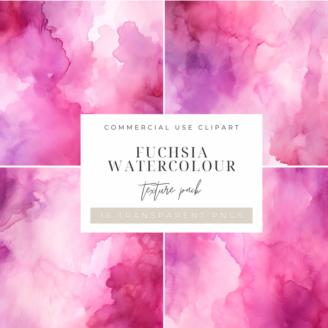 Fuchsia Pink Watercolour Texture Digital Paper PNG, Junk Journaling ...