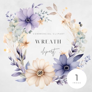 Aquarel bloemenkrans clipart, lichtpaars, ENKEL AFBEELDING, bloemen, halve kransen, bruiloft Boho, transparante png, commercieel gebruik