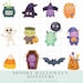 Spooky Cute Halloween Monster Clipart Bundle – Watercolor Pngs, Kids ...