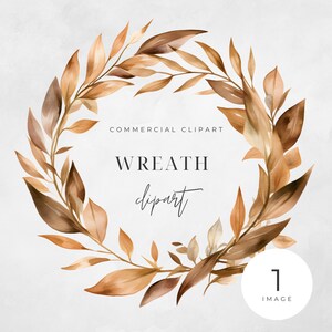 Aquarel bronzen bruine krans clipart, ENKEL AFBEELDING, bloemen, halve kransen, bruiloft minimalistisch, bladeren, transparante png, commercieel gebruik
