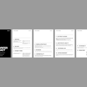 Picture of Freelance Copywriter Contract Template | Easy to Use | Minimal Contract ...