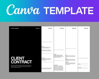 Freelance Design Contract Template for Canva | Minimal | Easy to use