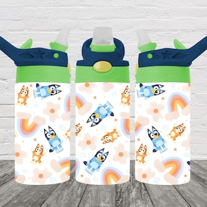 Boho Bluey, Ready To Press, Sublimation Tumbler Transfer, NOT DIGITAL, Kid's tumblers, Skinny Tumbler Transfer, 12 oz, 15 oz, sippy cup wrap