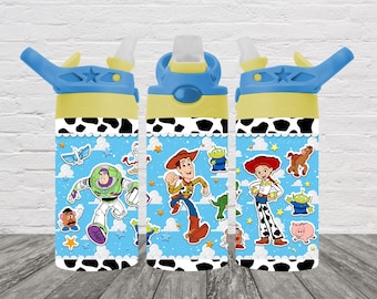 Toys Cow Print Clouds, Ready To Press Sublimation Tumbler Transfer, NOT DIGITAL, Kids tumblers, 20oz Tumbler wrap, 12 oz, 15 oz, sippy wrap