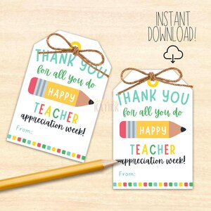 Teacher Appreciation Gift Tag // Teacher Appreciation Gift // Printable Teacher Gift Tag // Teacher Appreciation Printable Tag