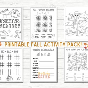 Fall Activity Printable | Fall Coloring Pages | Fall Activity Bundle | Fall Activities for Kids | Fall Printables for Kids | Activity Sheets