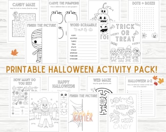 Halloween Activity Printable | Halloween Coloring Pages | Fall Activity Bundle | Fall Activities for Kids | Halloween Printables for Kids