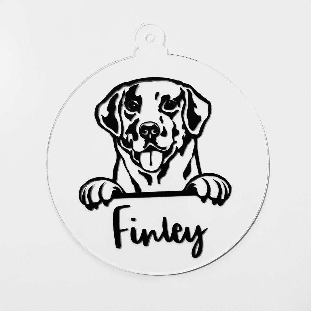 Custom Dog Ornament, Dog Christmas Ornament With Name, Customized Dog