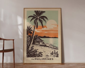 Retro Philippines Print - Travel Poster - Matte - the Philippines Mabuhay Vintage Tourism Wall Art