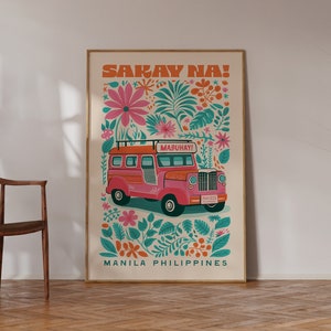 Retro Jeepney Art - Manila Philippines Travel Poster - Filipino Art Print