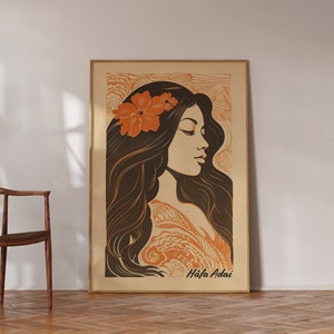 Retro Chamorrita Guam Art - Chamorro gift - Hafa Adai Tropical Wall Art