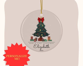 Personalized Baby&#39;s First Christmas Ornament, Custom Holiday Decor, Tree Decoration, Keepsake Gift, Unique Christmas Gift Newborn Parent