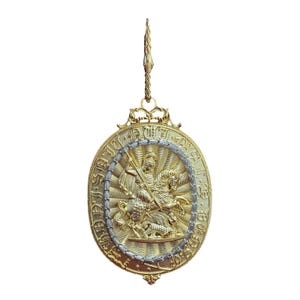 Handcrafted Lesser George Pendant Order of the Garter Inspired 925 Sterling Silver Saint George & Dragon Jewelry, Medieval Collectible, Gift