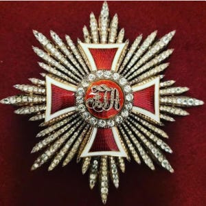 925 sterling silver brilliant cut moissanite royal order star enamel badge brooch