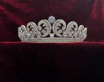 Tiara de boda de Kate Middleton en moissanita y plata de ley 925, tocado de boda