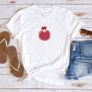 Pomegranate T-Shirt, Fruit Shirt, Cute Minimalist Tee, Perfect Gift for Gardeners and Nature Lovers