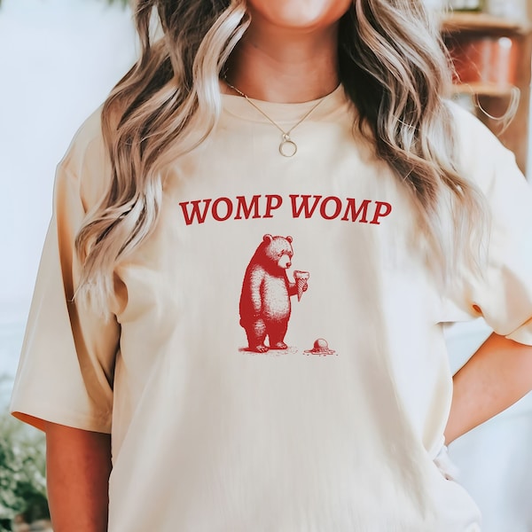 Funny Retro Womp Womp T-Shirt, Ice-Cream Fail Shirt, Vintage Bear Tee, Perfect Gift for Bear Lovers