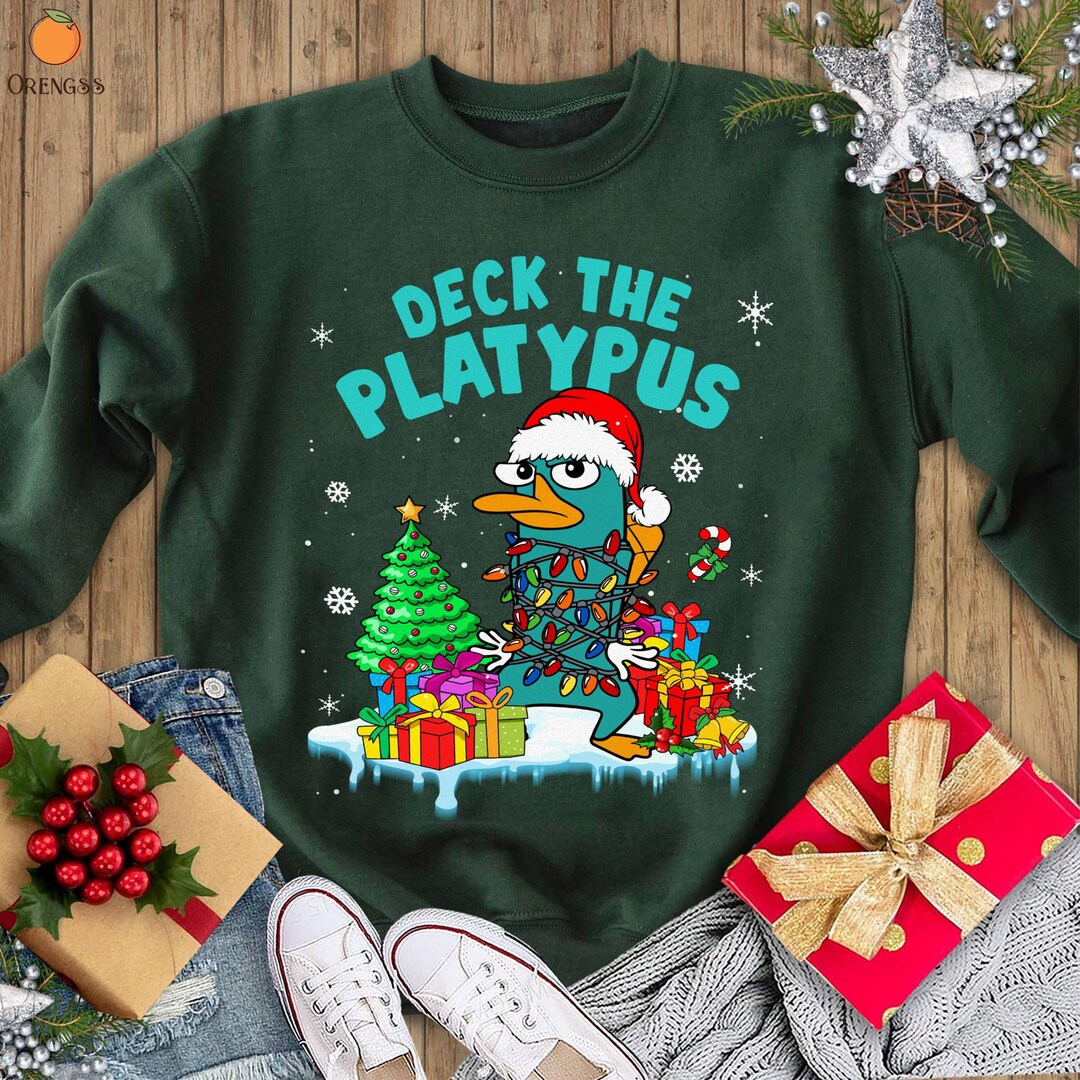 Deck the Platypus Ugly Xmas Sweater Phineas and Ferb Perry Etsy
