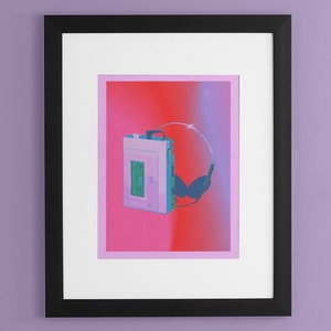 Walkman 80s Wall Print, Retro Wall Art, Vintage Art Print, Trendy Home Decor, Aesthetic Art Print, 1980s Art Print, Printable Home Decor