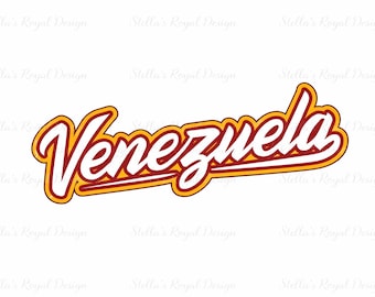 Archivo PNG de Venezuela, diseño de texto de béisbol, gráfico para camisetas imprimibles DTF, descarga digital instantánea.