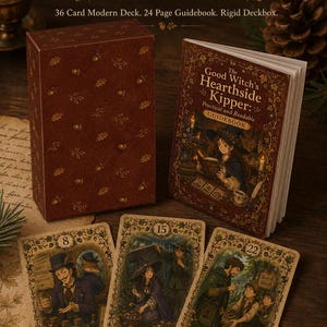 Cozy Witch Kipper Deck • 36-Card Oracle • Cottagecore Divination Cards (Guidebook Included)