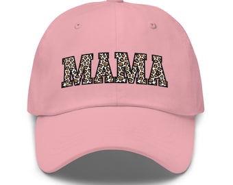 Chapéu de papai bordado com estampa de leopardo Mama rosa