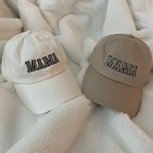Mama Leopard Print Embroidered Dad Hat