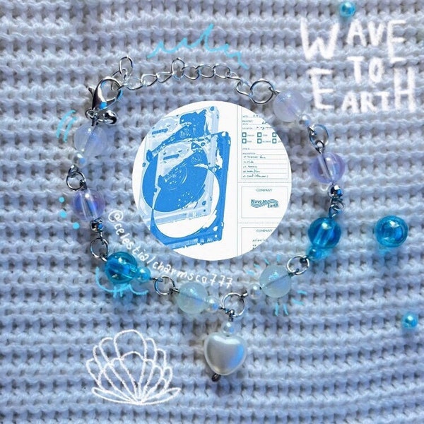 blue wave to earth bracelet | beaded bracelet | aesthetic bracelet | customizable bracelet