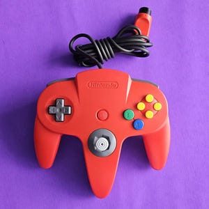 Official Nintendo 64 RED Controller Authentic OEM N64 Remote Original NUS-005