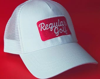 Regular Golf White Trucker Hat Embroidered Happy Gilmore