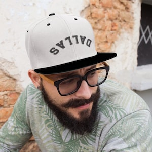 Upside Down Dallas Black Embroidered SnapBack Hat