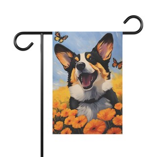 Bandiera Da Giardino Tesori Dell'Caroline Con Pembroke Welsh Corgi E Scritta 'Welcome', 28x38 Cm, Doppia Faccia