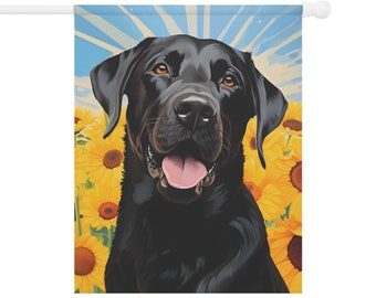 Black Labrador Sommer Flagge - Geschenk für Hund Mama Papa Valentinstag Muttertag Freundin Verlobte Geburtstag Weihnachten - Garten Haus Dekoration - Labrador