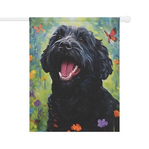 Black Labradoodle Spring Flag - Gift for Dog Mom Mother&#39;s Day Birthday VDay Christmas Outdoor House Home Decor Summer Garden Decoration