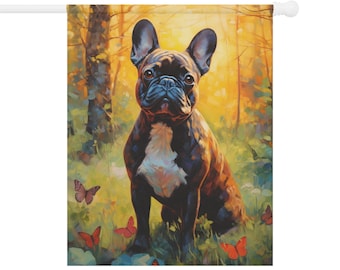 Bandeira francesa de primavera-presente para cachorro, mãe, dia das mães, aniversário, natal, primavera, decoração de casa, jardim, preto, branco, buldogue francês