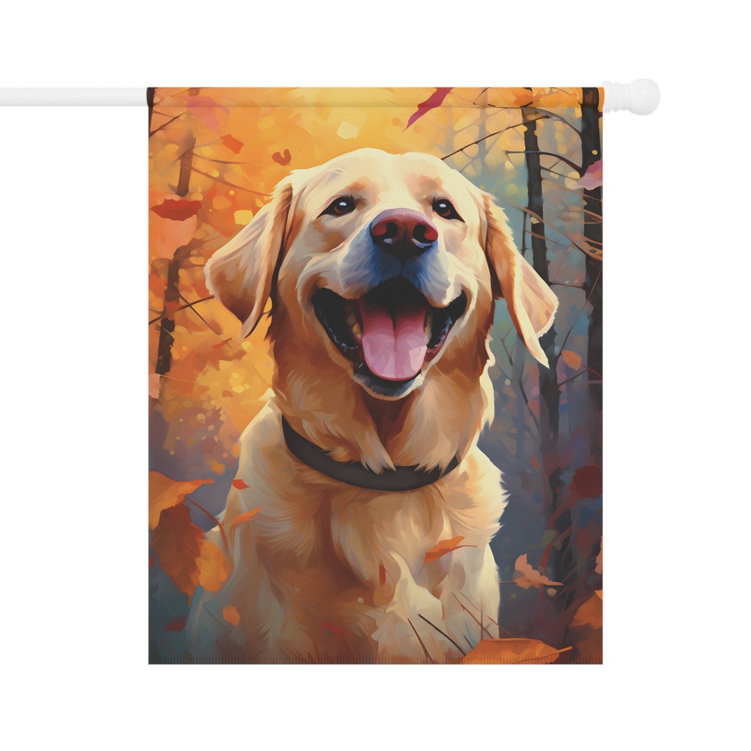 Yellow Lab Fall Yellow Labrador Fall Flag - Gift for Dog Mom Dog Dad or Dog Lover ...