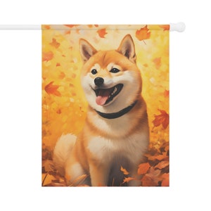 Shiba Inu Fall Flag, Gift for Dog Mom Dog Dad or Dog Lover GF Birthday, Outdoor Dog Fall Decor, Garden House Decoration, Thanksgiving Decor