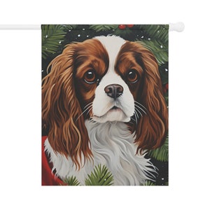 Bandiera di Natale Cavalier King Charles Spaniel - Regalo per mamma cane Papà cane Compleanno Hanukkah Nonna per il suo arredamento invernale all&#39;aperto Giardino Casa