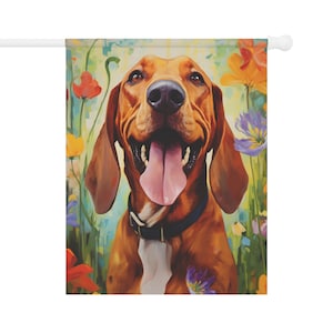 Redbone Coonhound Spring Flag - Gift for Mother&#39;s Day Birthday Christmas Valentine&#39;s Day Dog Mom Outdoor Home House Garden Decor Decoration